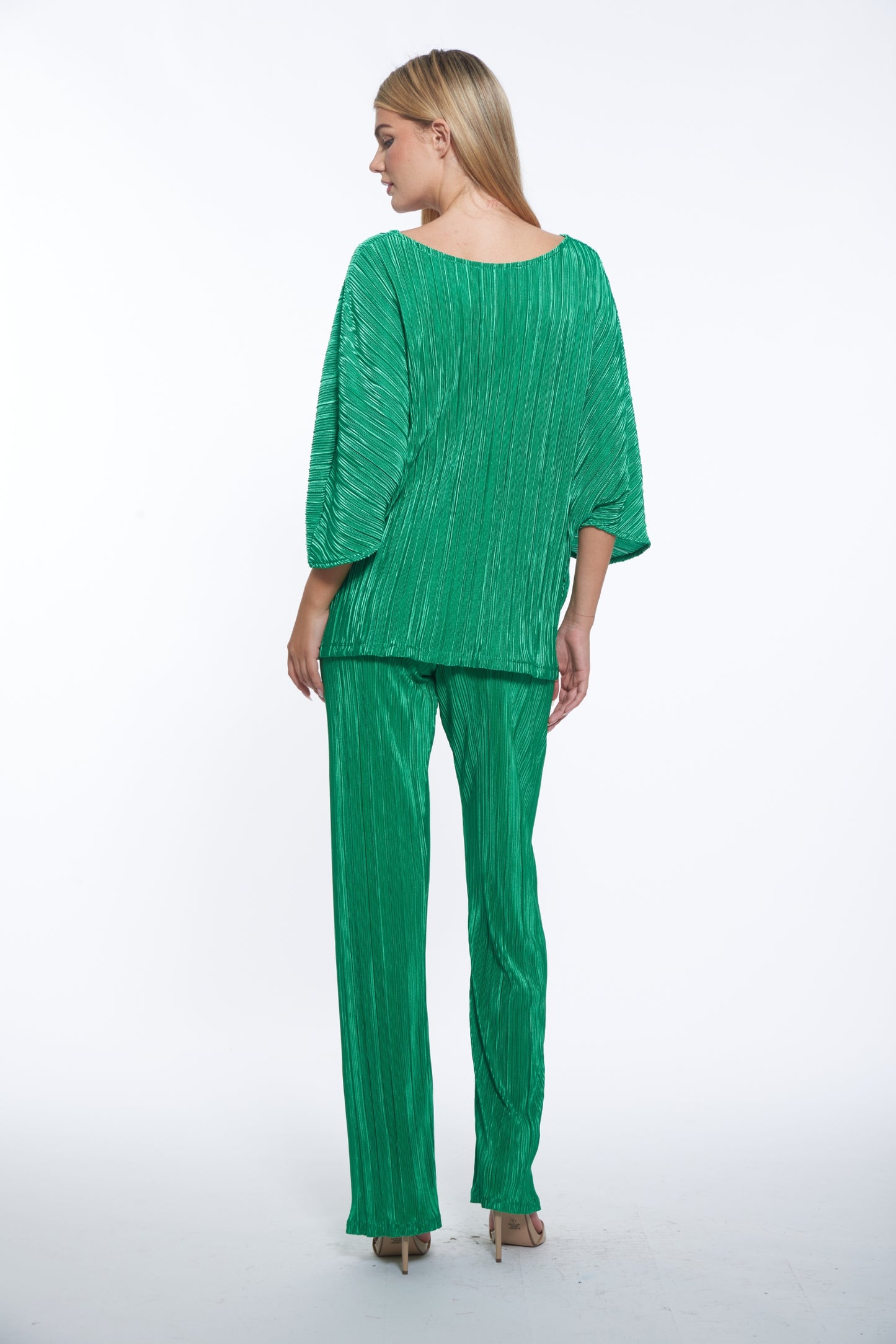 Vicky Pant - Green Plisse