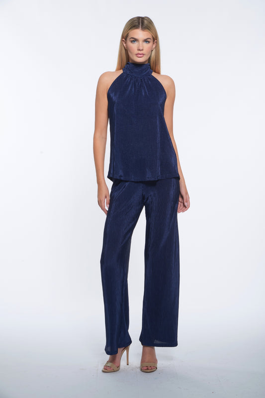 Hass Top - Navy Plisse