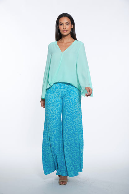 Amazon Shirt in Mint and Lola Pant in Atlantis Print by Julian Chang