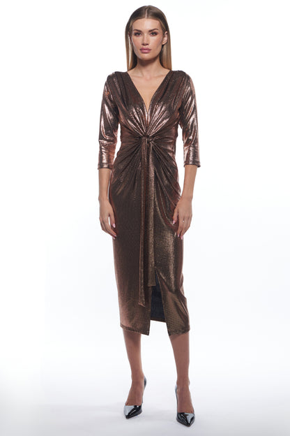 Keller Metallic Midi Dress