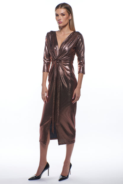 Keller Metallic Midi Dress
