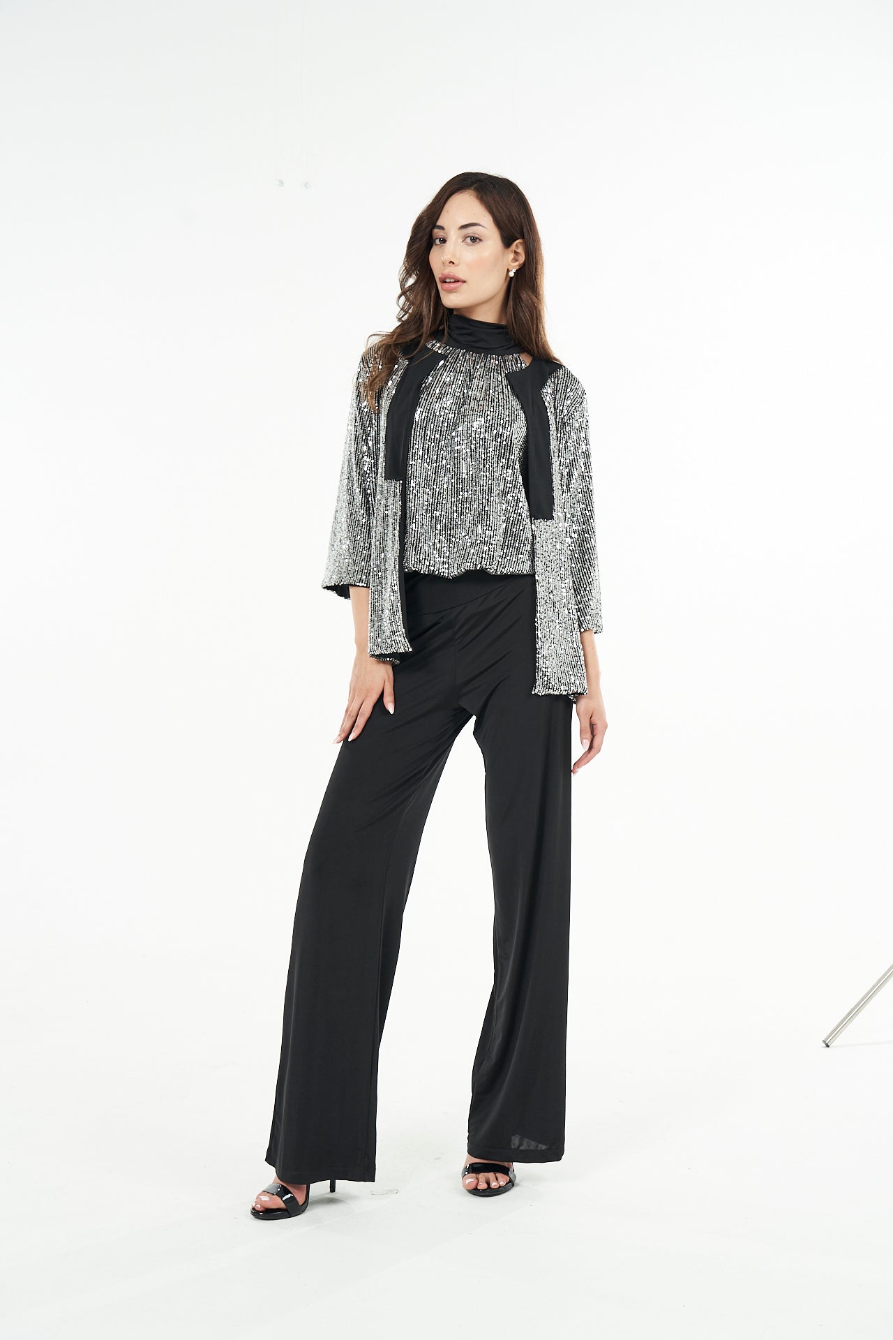 Kiss Jumpsuit - Silver Sequins / Black