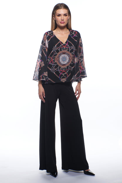 Princess Chiffon Top Wide Leg Jumpsuit