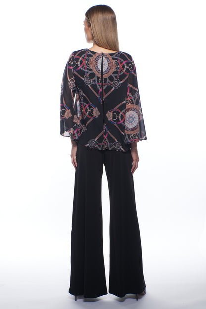 Princess Chiffon Top Wide Leg Jumpsuit