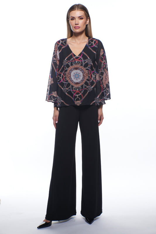 Princess Chiffon Top Wide Leg Jumpsuit