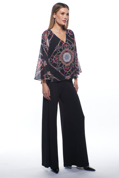 Princess Chiffon Top Wide Leg Jumpsuit