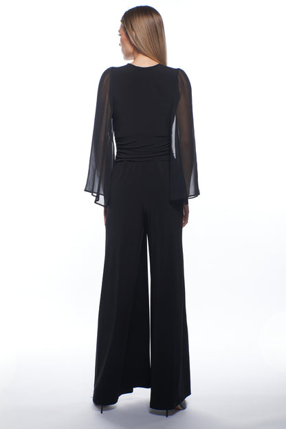 Shanna Long-Sleeve Wide Leg Jumpsuit