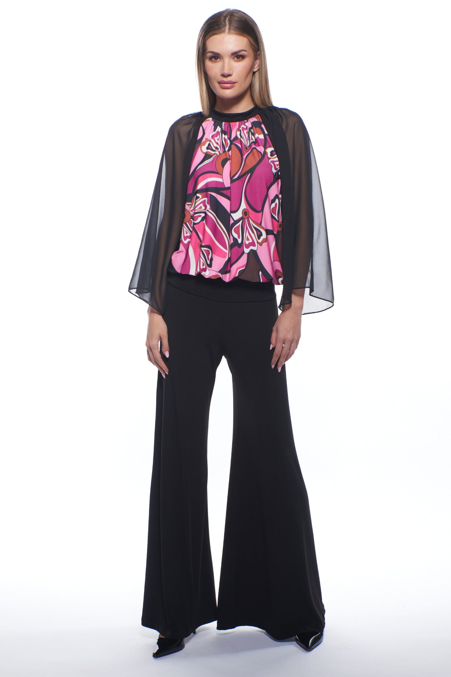 Aria Sheer Elegance Wide Leg Jumpsuit