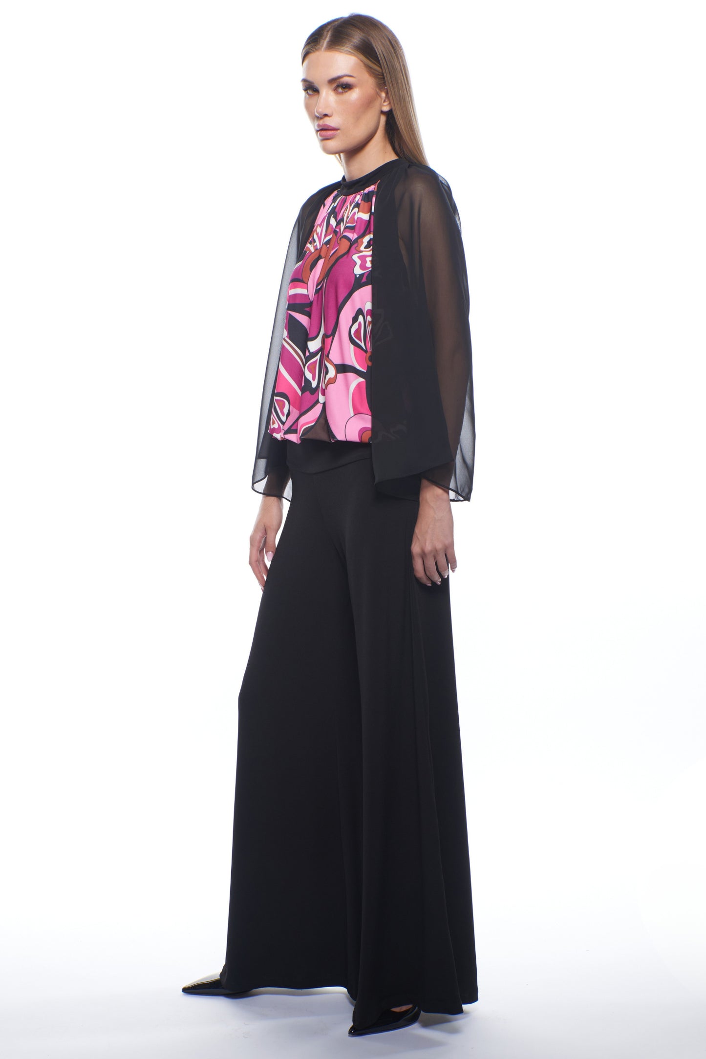 Aria Sheer Elegance Wide Leg Jumpsuit