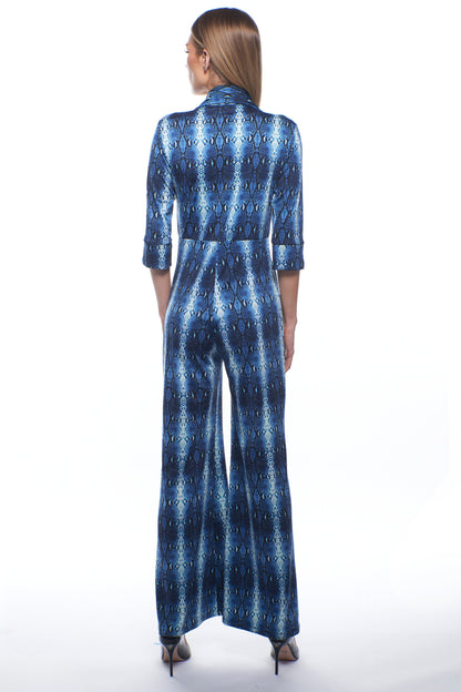 April Blue Snake Jumpsuit