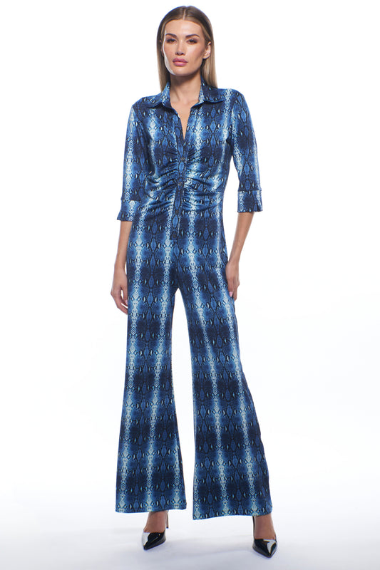 April Blue Snake Jumpsuit