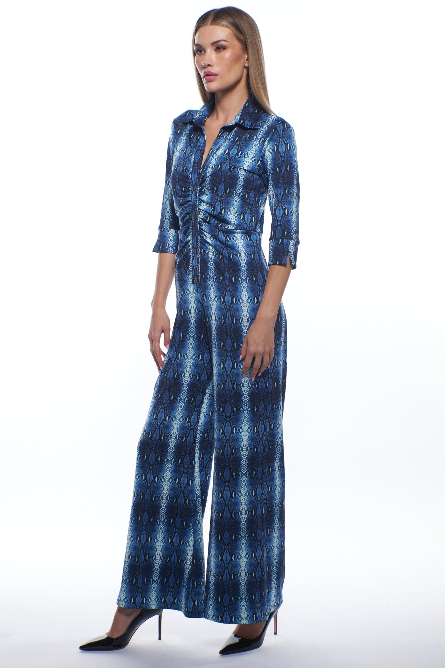 April Blue Snake Jumpsuit