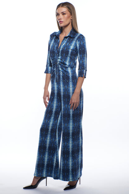 April Blue Snake Jumpsuit