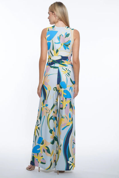 Amber Sleeveless Floral Wide Leg Jumpsuit